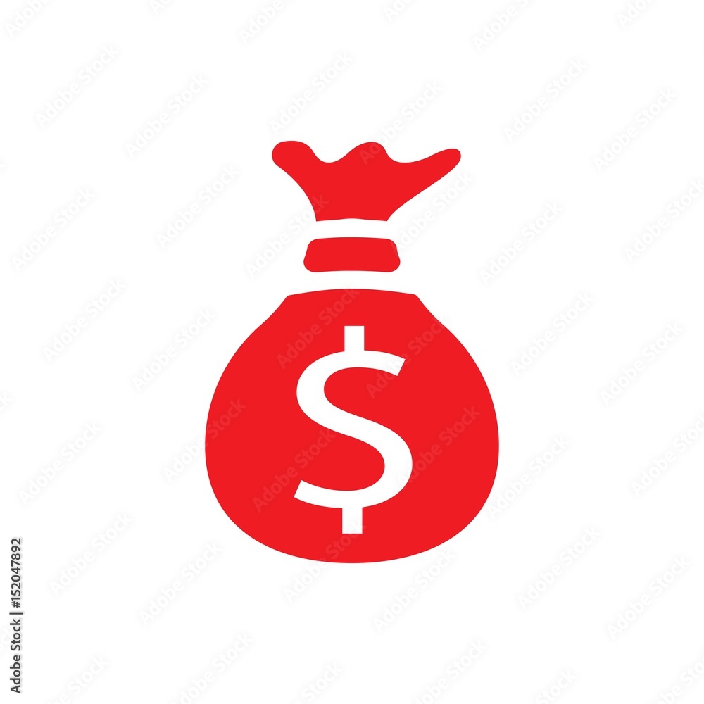 Money bag icon stock vector illustration