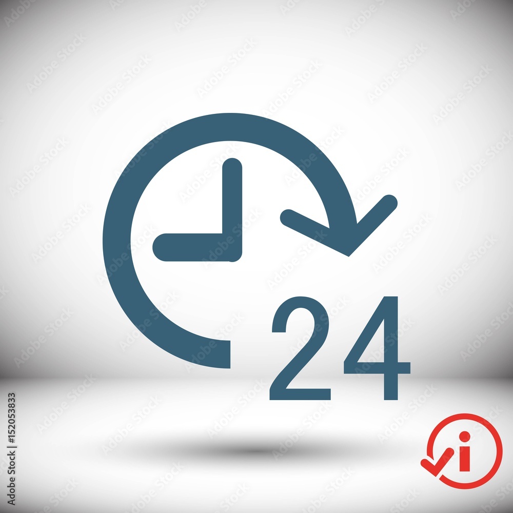 24 hours icon stock vector illustration flat design 24 hours icon stock vector illustration flat design
