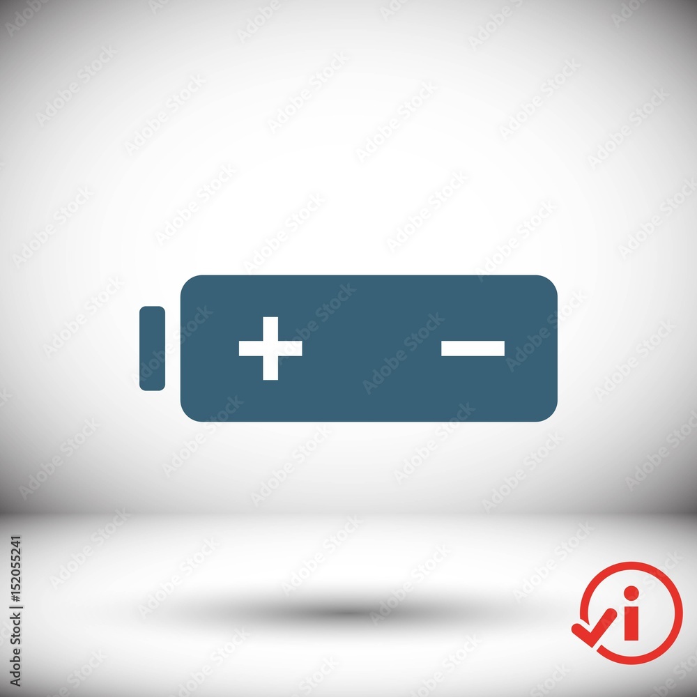 Battery web icon, battery icon stock vector illustration flat design Battery web icon, battery icon stock vector illustration flat design