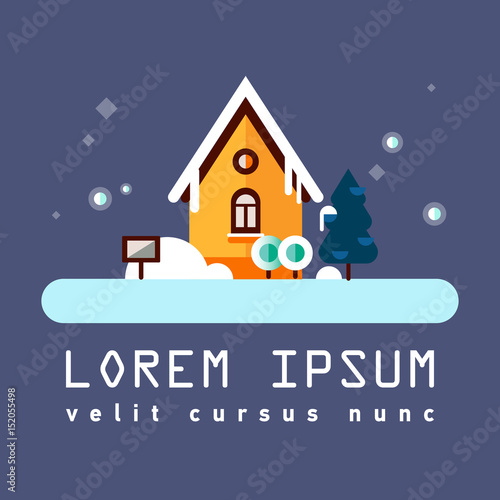 Flat illustration of winter country club