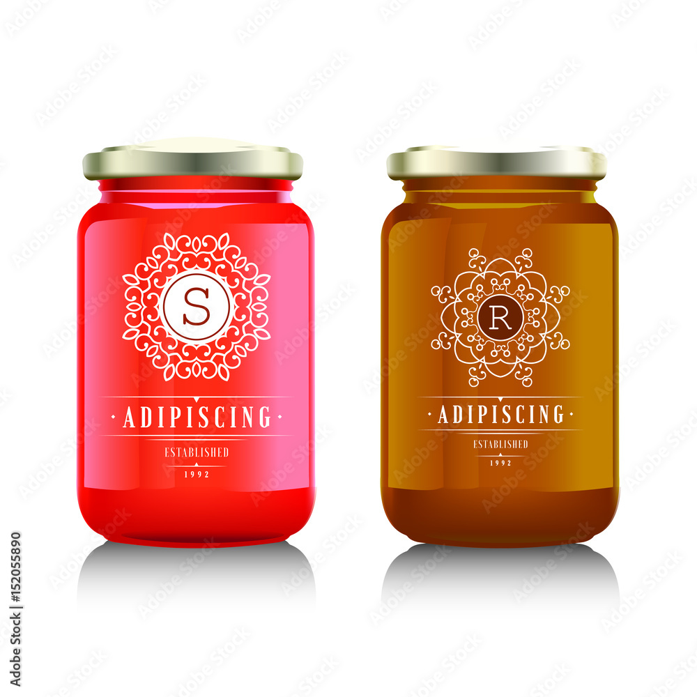 Glass jar with jam Glass jar with jam