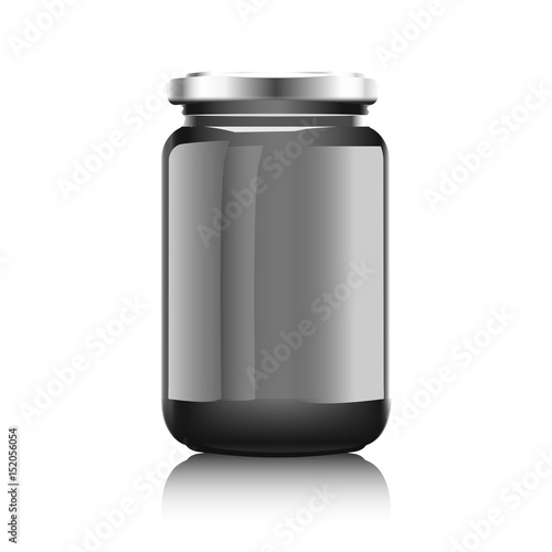 Glass jar with  jam,