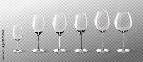 Realistic Empty Wine Glasses Collection