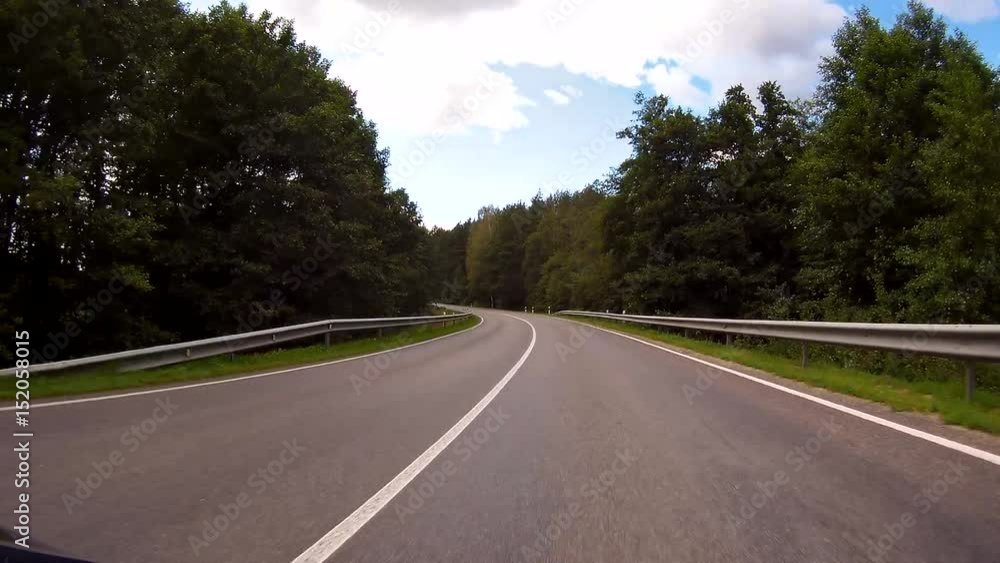 Driving a Car on a Country Road - POV - Point of view front - windshield. Day. Driving a Car on a Country Road - POV - Point of view front - windshield. Day.