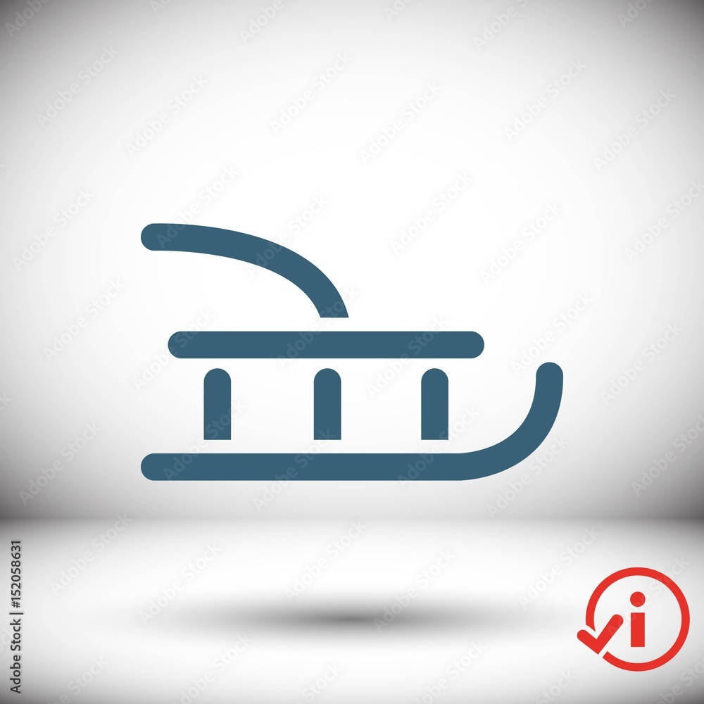 sled icon stock vector illustration flat design sled icon stock vector illustration flat design