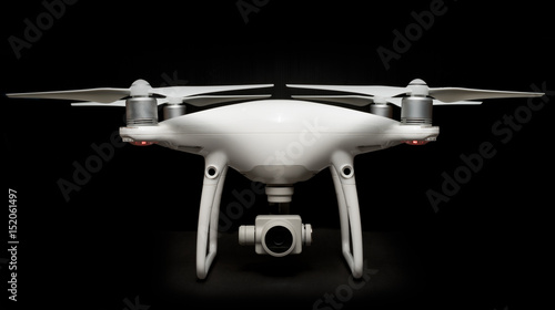 White Drone on Black background