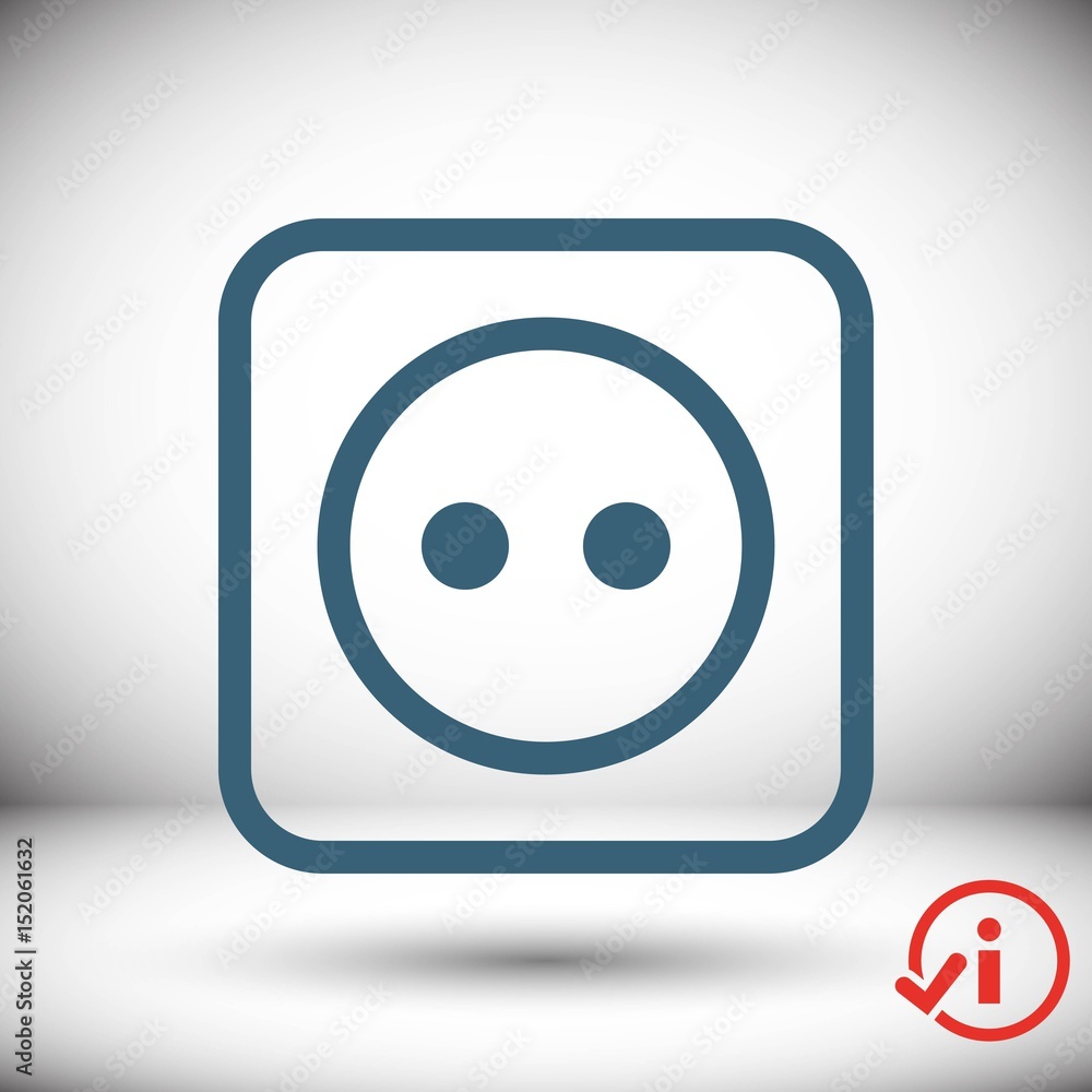 Euro socket icon stock vector illustration flat design Euro socket icon stock vector illustration flat design