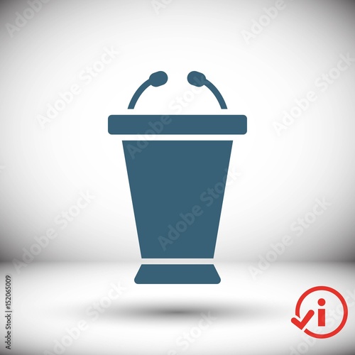 lectern with microphone icon stock vector illustration flat design