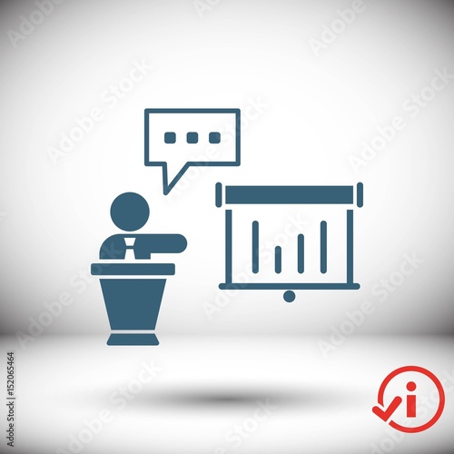 lectern with microphone icon stock vector illustration flat design