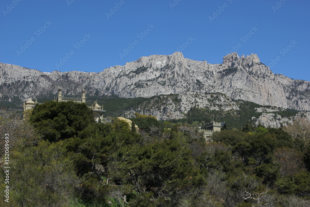 mountain landscape on background of sky