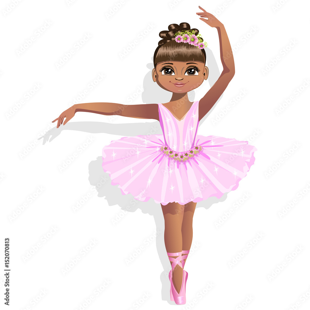 Cute ballerina in a pink tutu - obrazy, fototapety, plakaty 