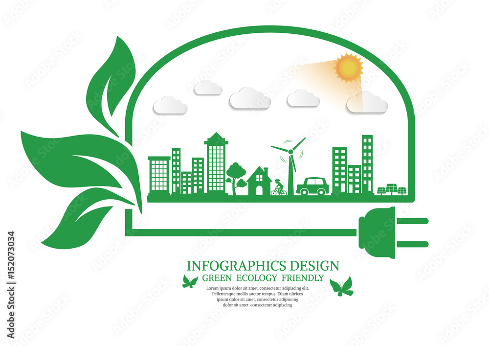 Ecology connection  concept background . Vector