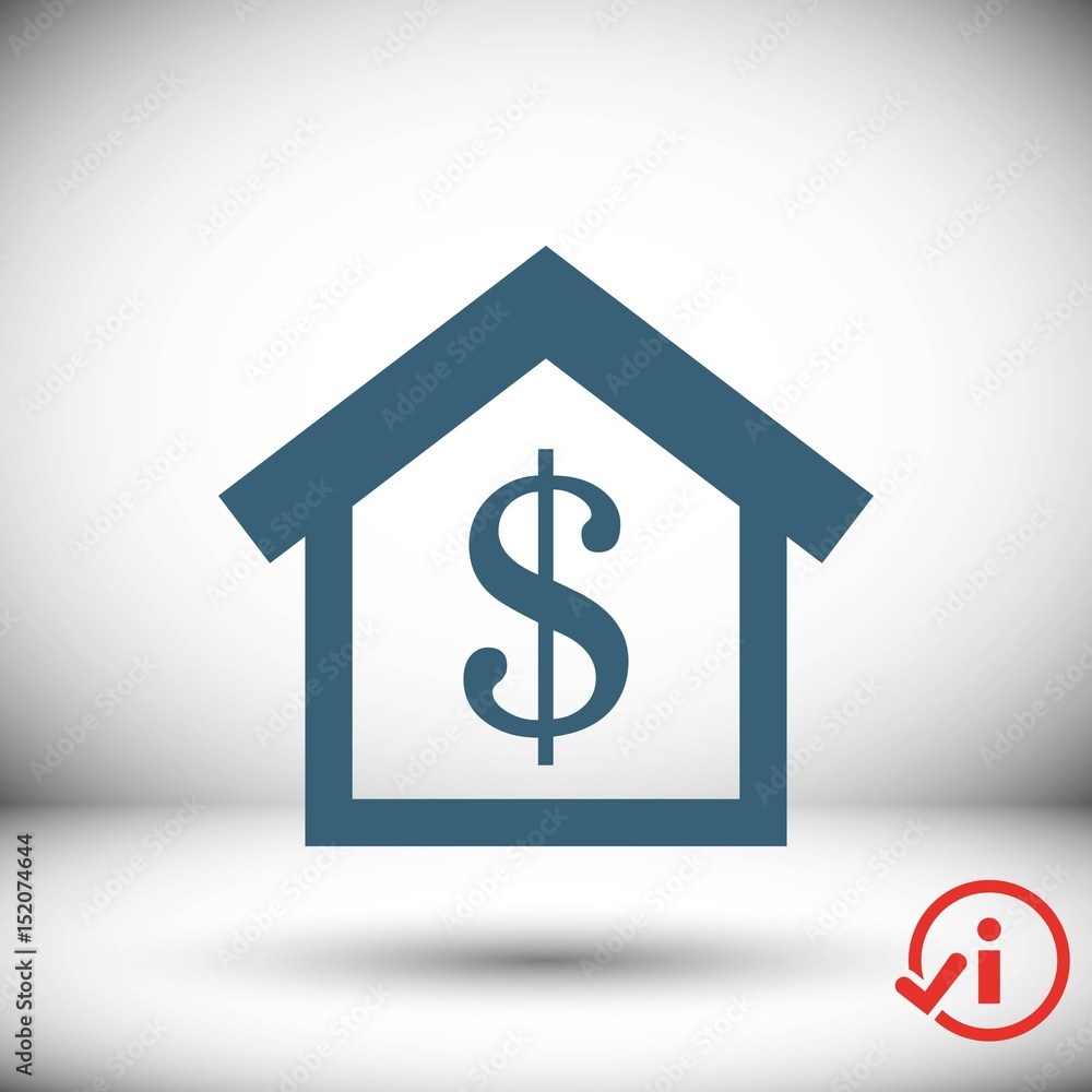 money home dollar icon stock vector illustration flat design money home dollar icon stock vector illustration flat design
