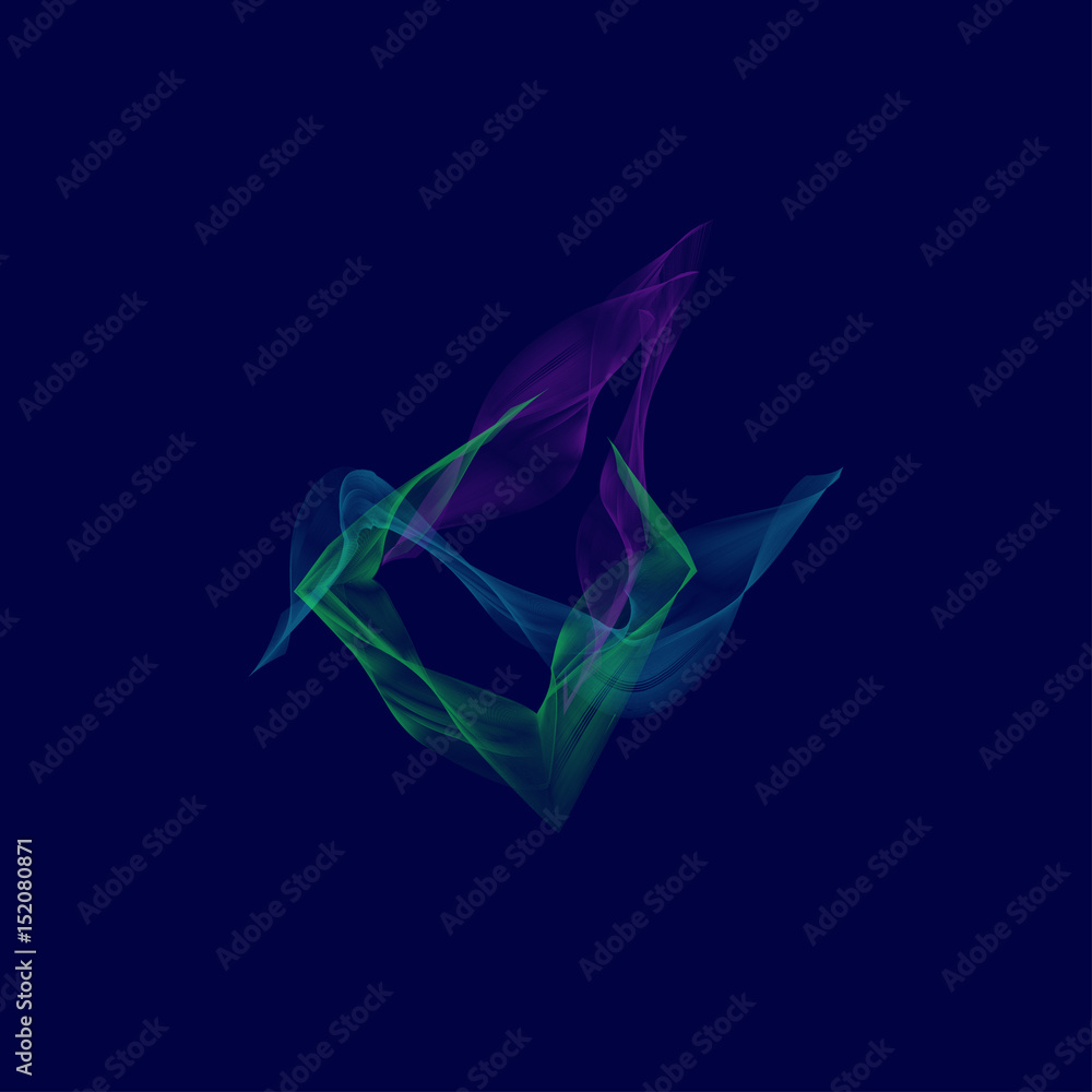Fototapeta premium Abstract background, smooth color wave line. Illustration of movement of a stylized colored smoke