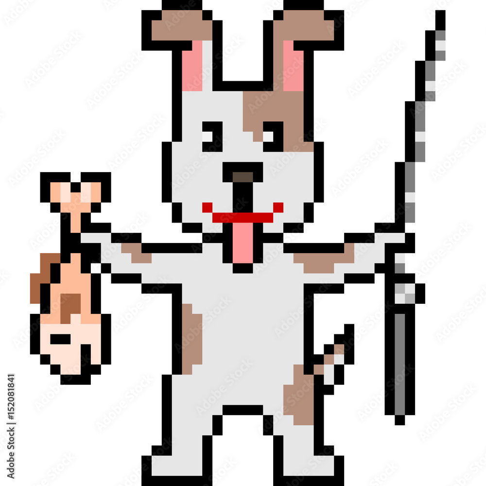 Fototapeta premium vector pixel art angler