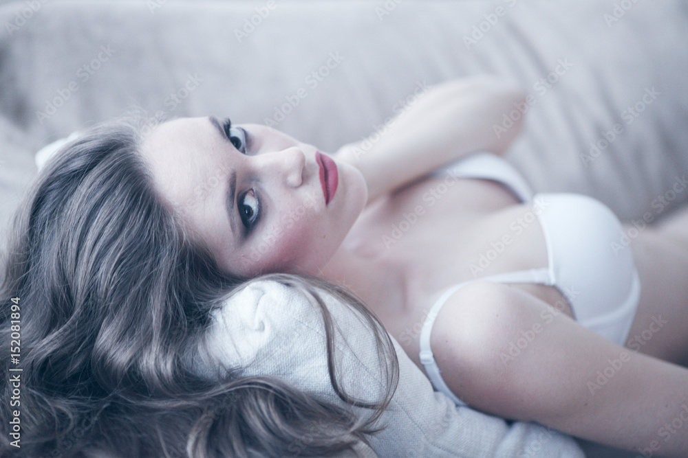 Naklejka premium Portrait of woman in lingerie