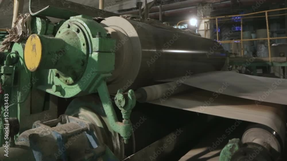Paper production machine. Processing of secondary resources. Paper recycling. Large enterprise Paper production machine. Processing of secondary resources. Paper recycling. Large enterprise