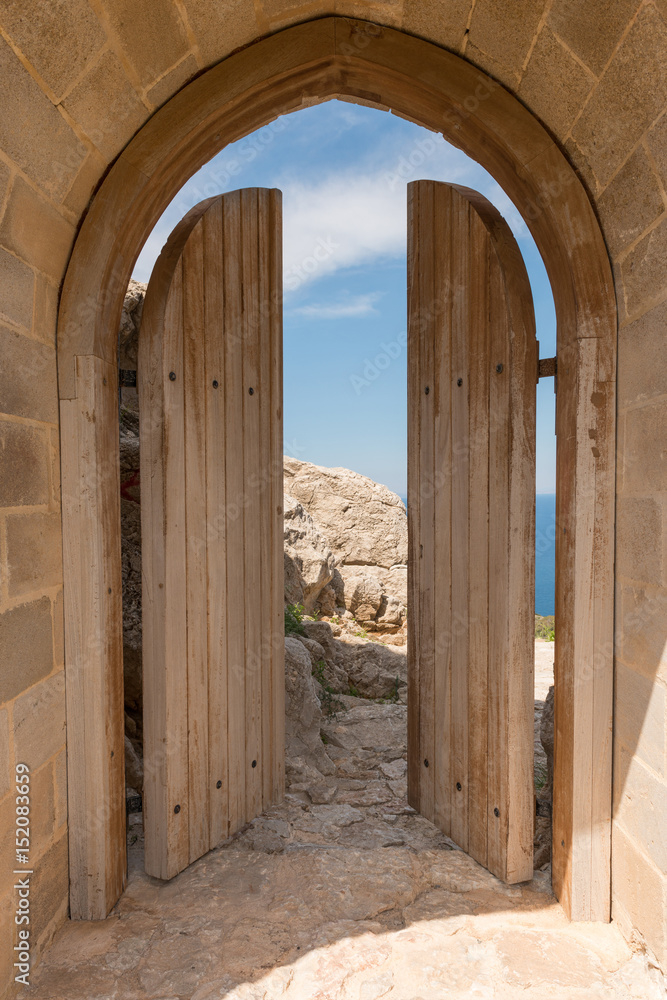 Obraz premium Wooden arched door