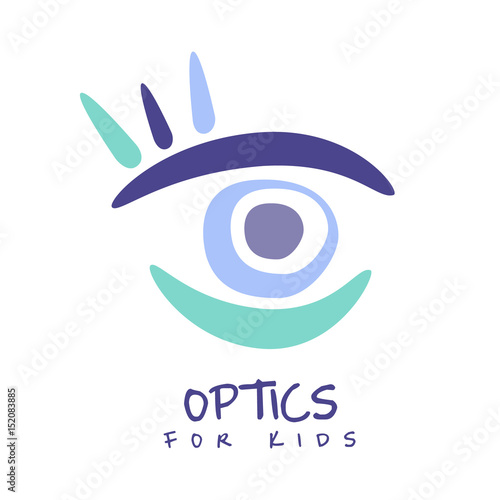Optics for kids logo symbol, hand drawn illustration