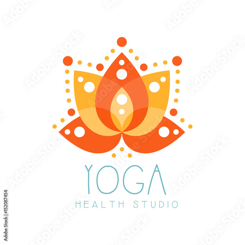 Yoga health studio logo symbol. Health and beauty care badge, spa, yoga center label