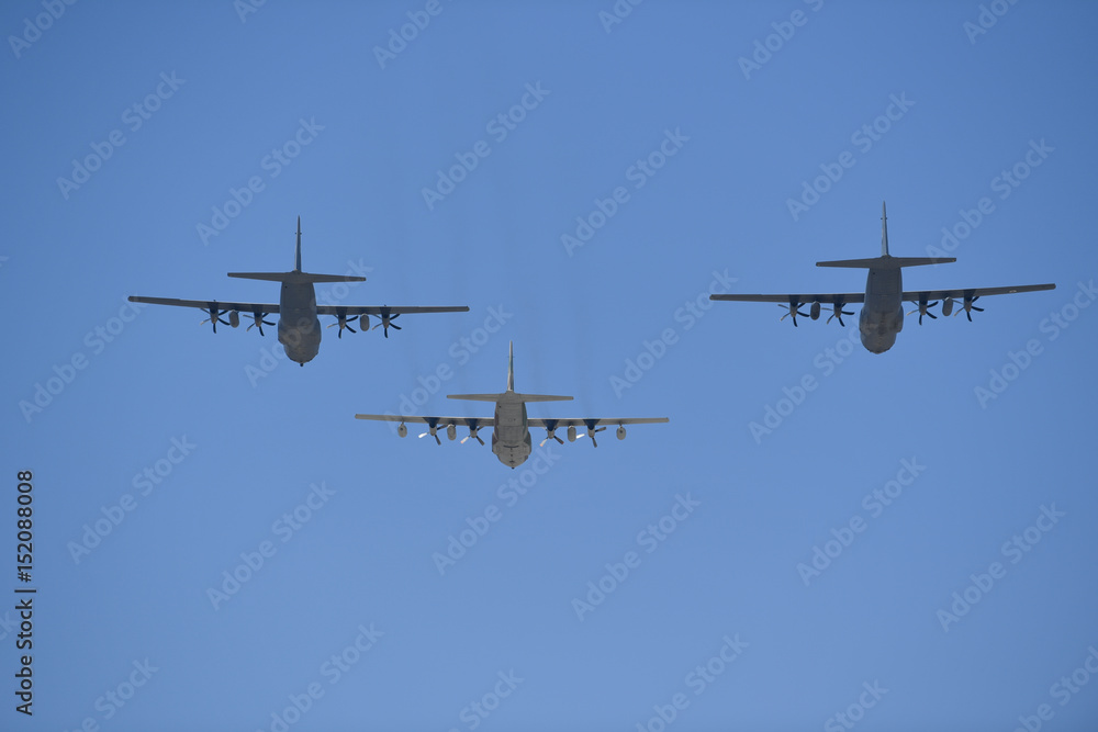 Synchronized flight of 3 airplanes in the team during Israeli 69st independent day Synchronized flight of 3 airplanes in the team during Israeli 69st independent day