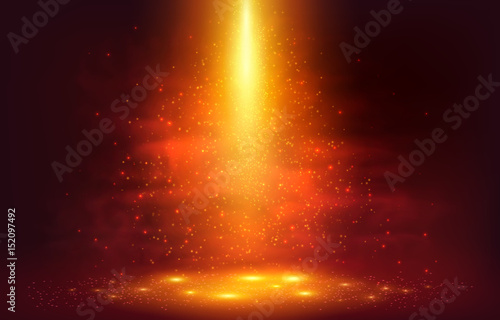 Orange fiery abstract vector magic background