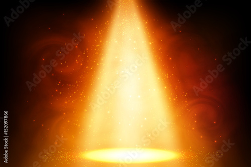 Orange magic spot light background