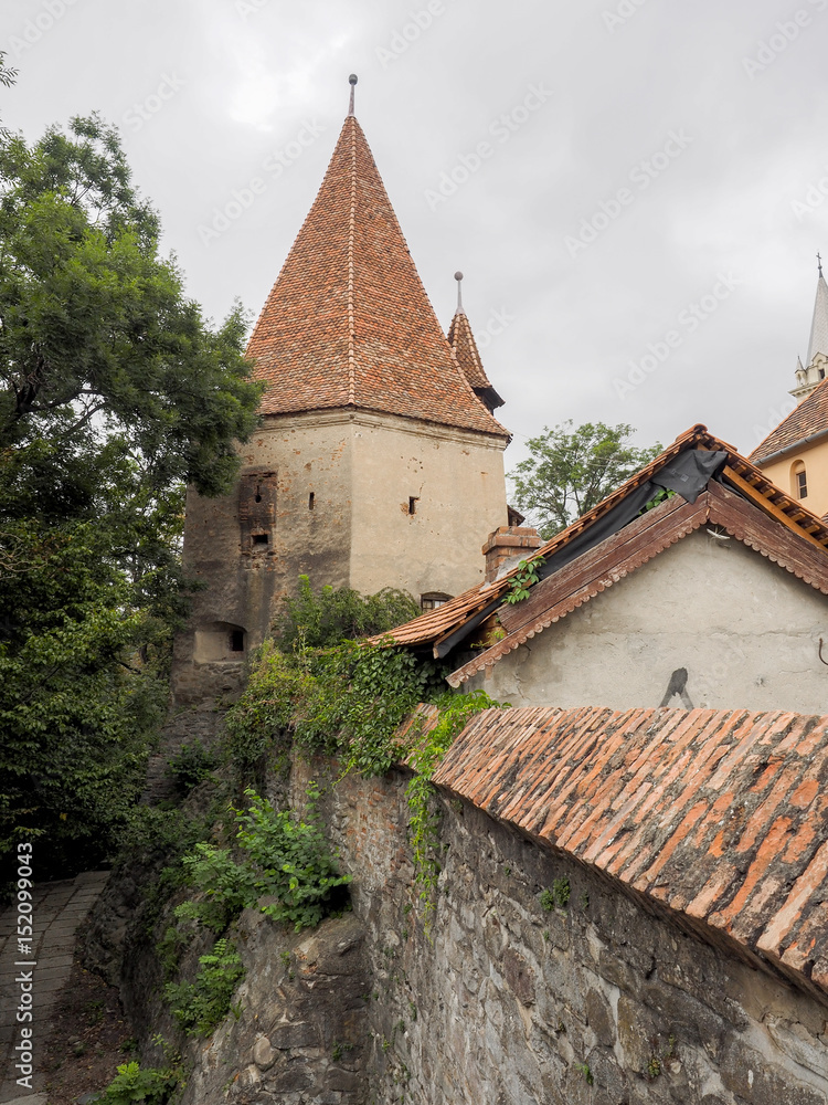 Turnul Cizmarilor (The Bootmakers' Tower) and part of the medieval fortifications of Sighisoara citadel Turnul Cizmarilor (The Bootmakers' Tower) and part of the medieval fortifications of Sighisoara citadel
