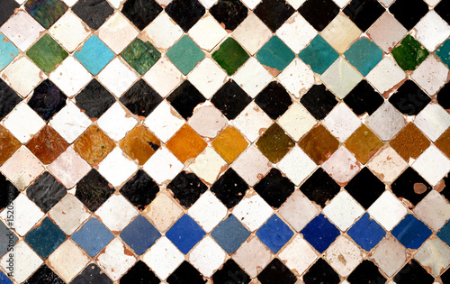 Arabic tiles background. Alhambra of Granada.