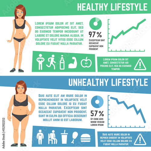 Weight loss and diet medical vector infographics