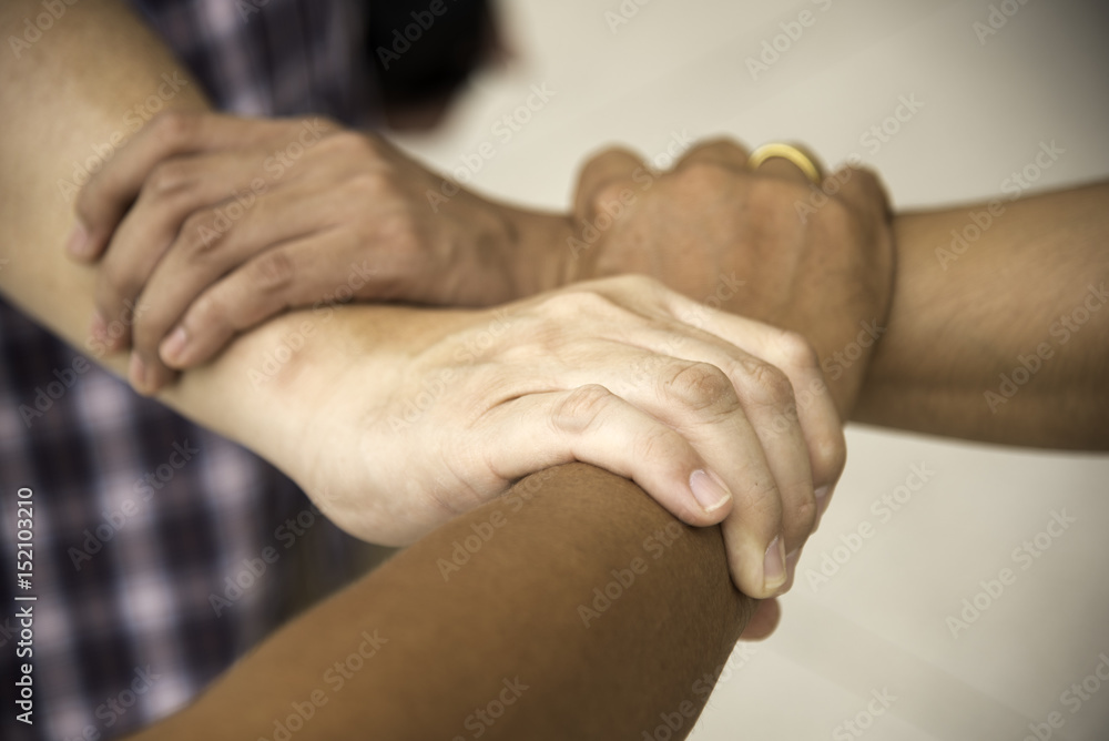 Fototapeta premium Teamwork of three people