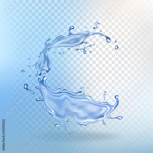 Water splash vector transparent element realistic