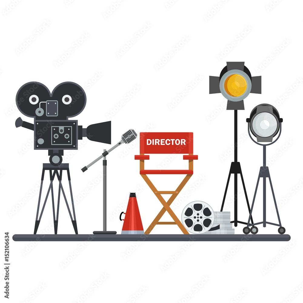 Naklejka premium film set director chair