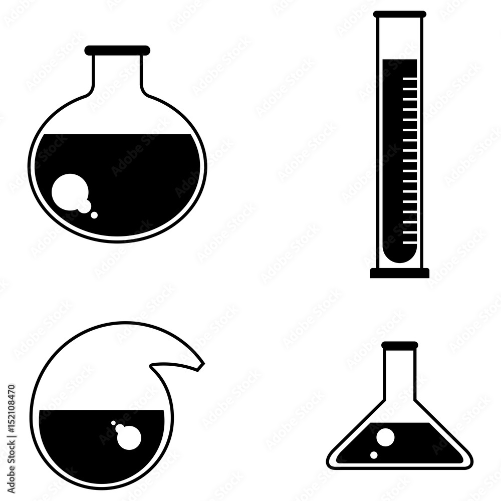 set of flask icons set of flask icons