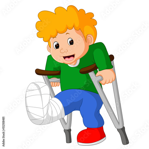  little man with broken leg
