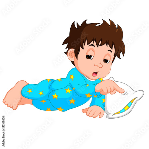 cute boy sleepy