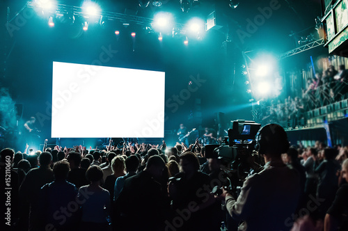 Rock concert, white screen isolated.