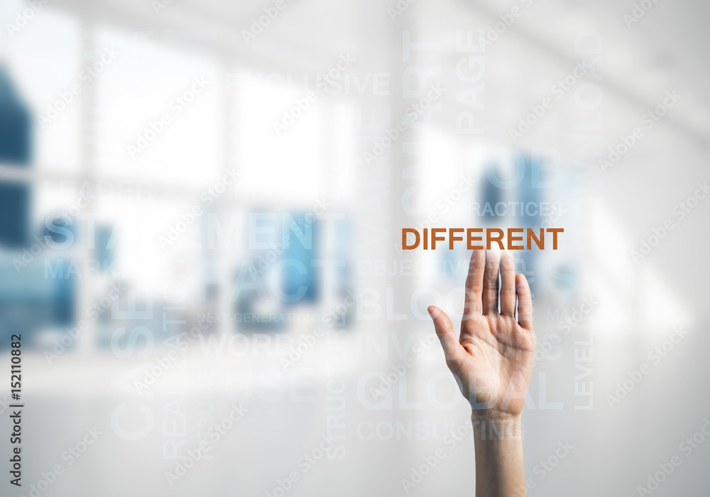 Concept of modern business with palm choocing on of keywords for Concept of modern business with palm choocing on of keywords for