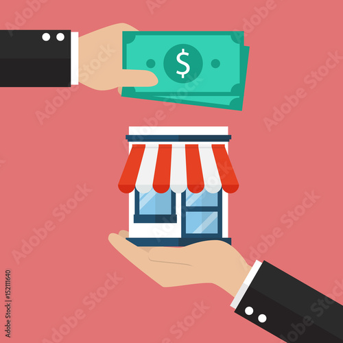 Businessman use money buy business