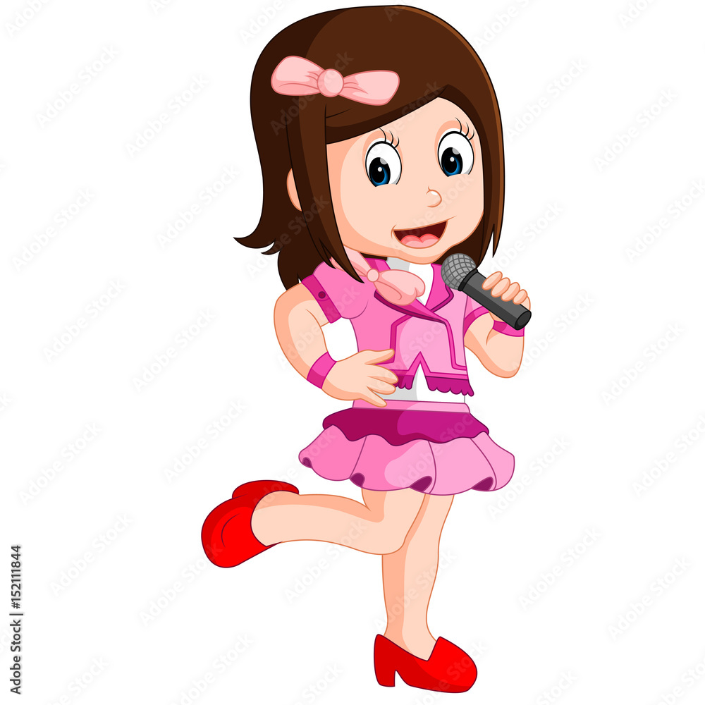 Illustration of A Singing Girl Illustration of A Singing Girl