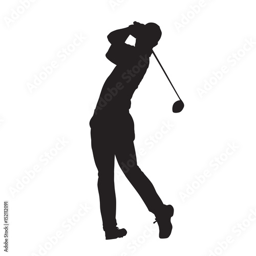 Golf player vector isolated silhouette