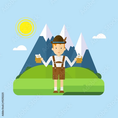bavarian boy lanscape