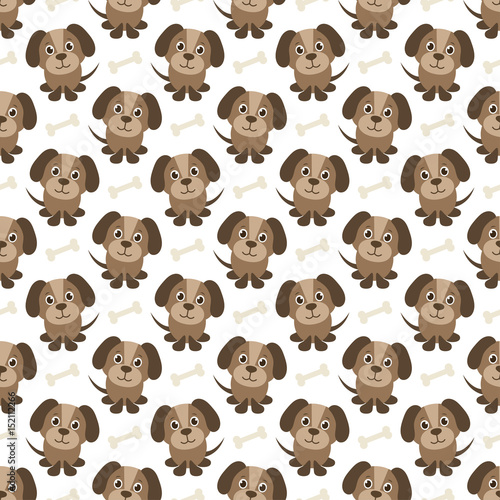 seamless pattern with funny dogs and bones