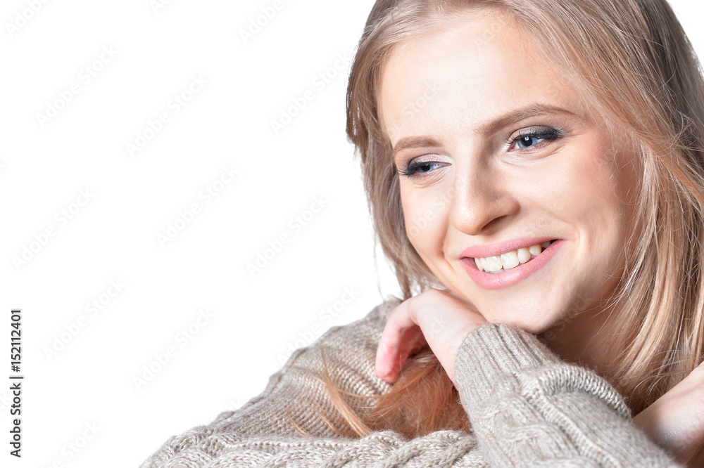 Beautiful young woman close-up