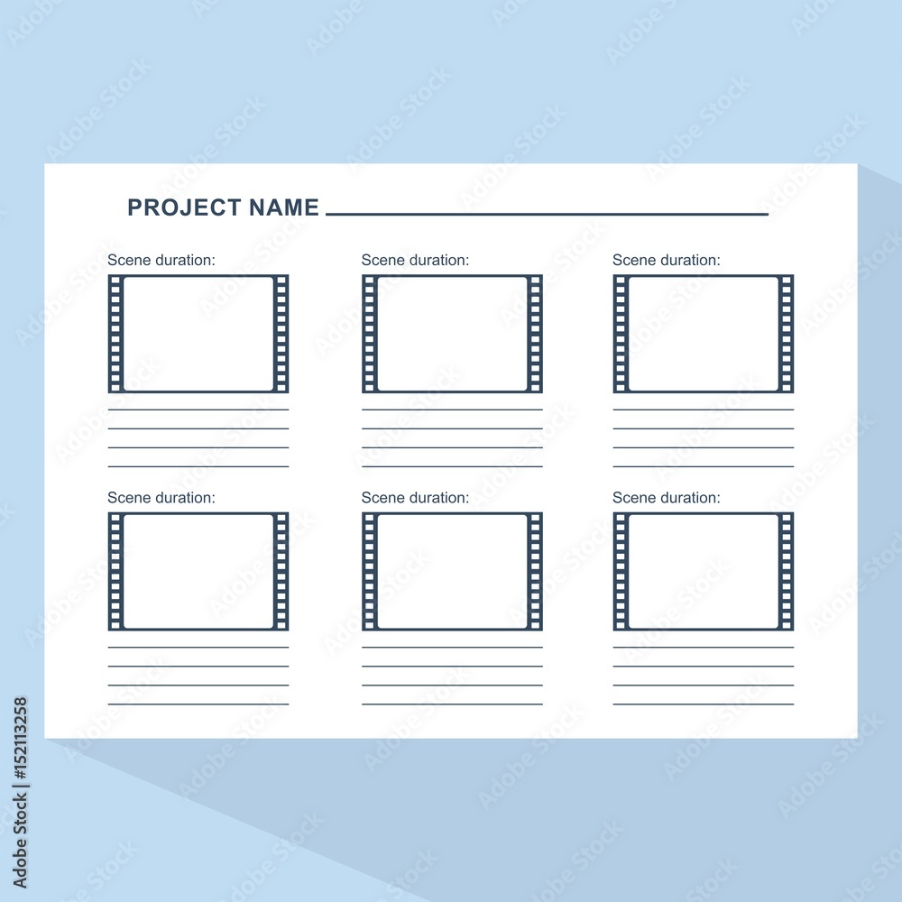 Fototapeta premium storyboard template on blue