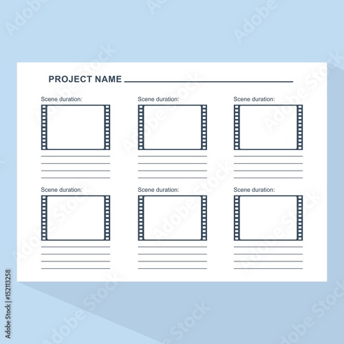 storyboard template on blue