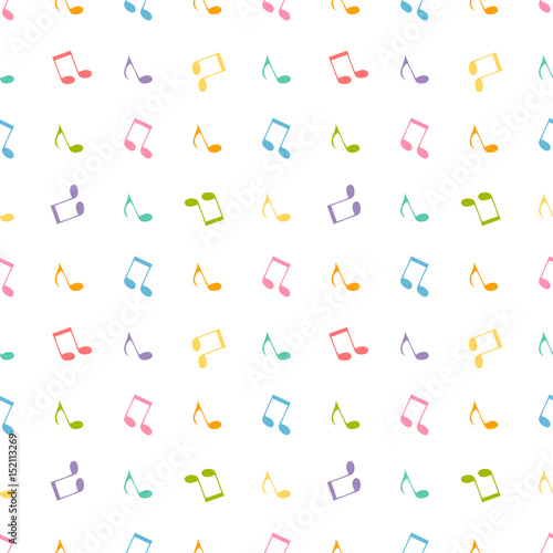 Pattern with colorful music notes
