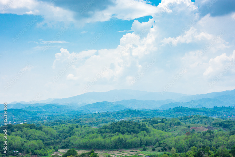 mountain and countryside landscape view in asia