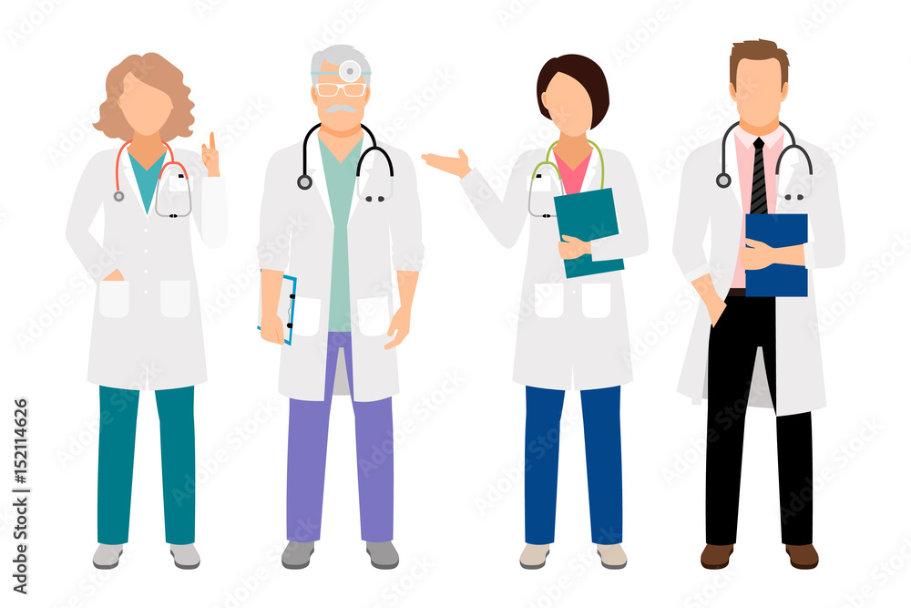 Doctor and nurses in white coats Doctor and nurses in white coats
