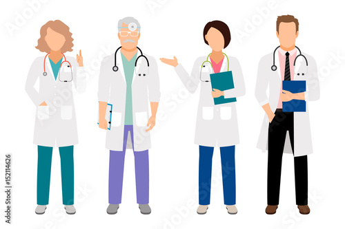 Doctor and nurses in white coats